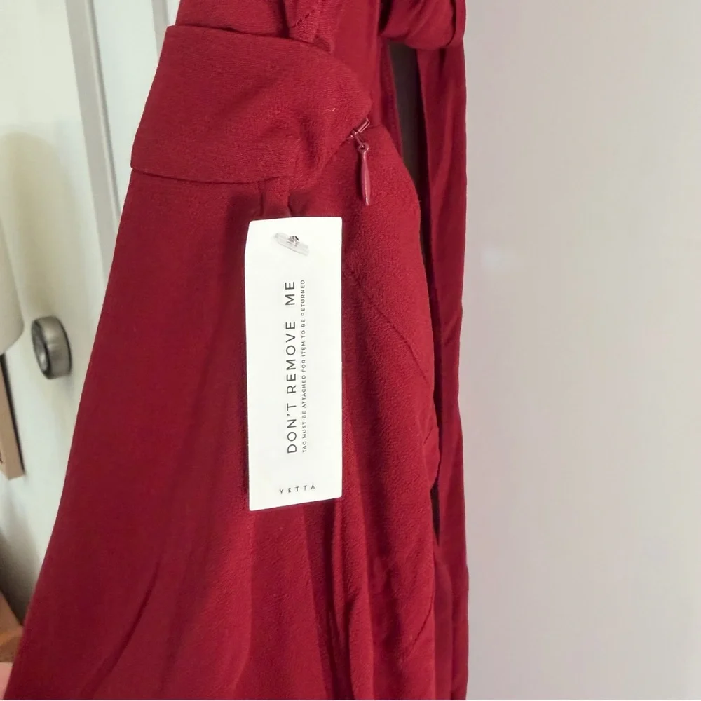 NWT / Vetta Capsule Two Piece Apron Jumpsuit in Burgundy - Picture 5 of 8